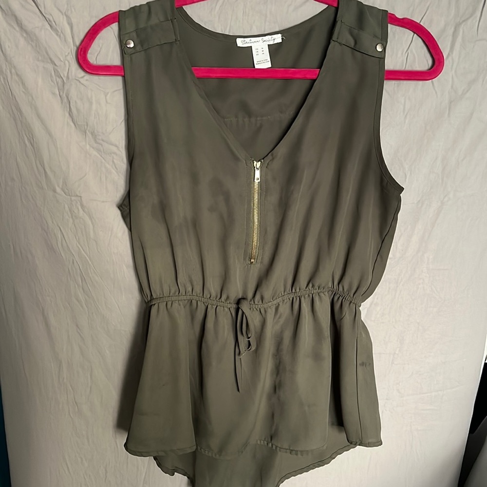 Little stained olive blouse